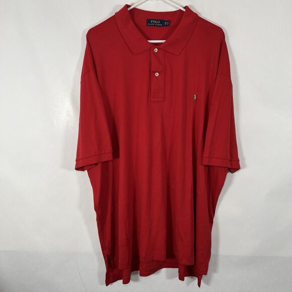 Polo Ralph Lauren Polo Shirt Mens Size 3XB Red Flesh Pony Short Sleeve Soft - Picture 1 of 13